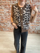 Morgan Cheetah Vest-Vests-Doe and Rae-The Funky Zebra Ames, Women's Fashion Boutique in Ames, Iowa