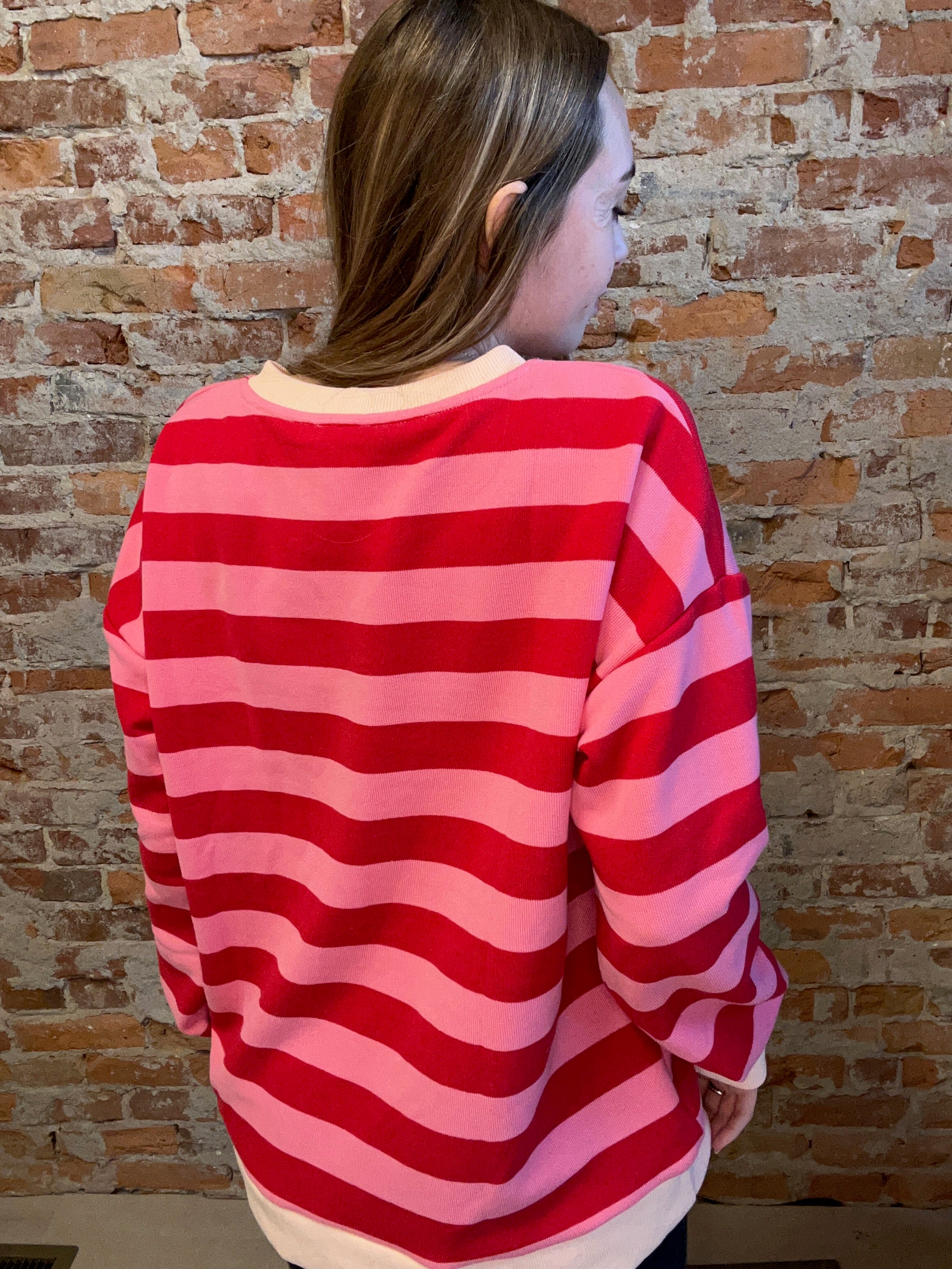 Victoria Valentines Sweatshirt-Sweatshirt-Hem & Thread-The Funky Zebra Ames, Women's Fashion Boutique in Ames, Iowa
