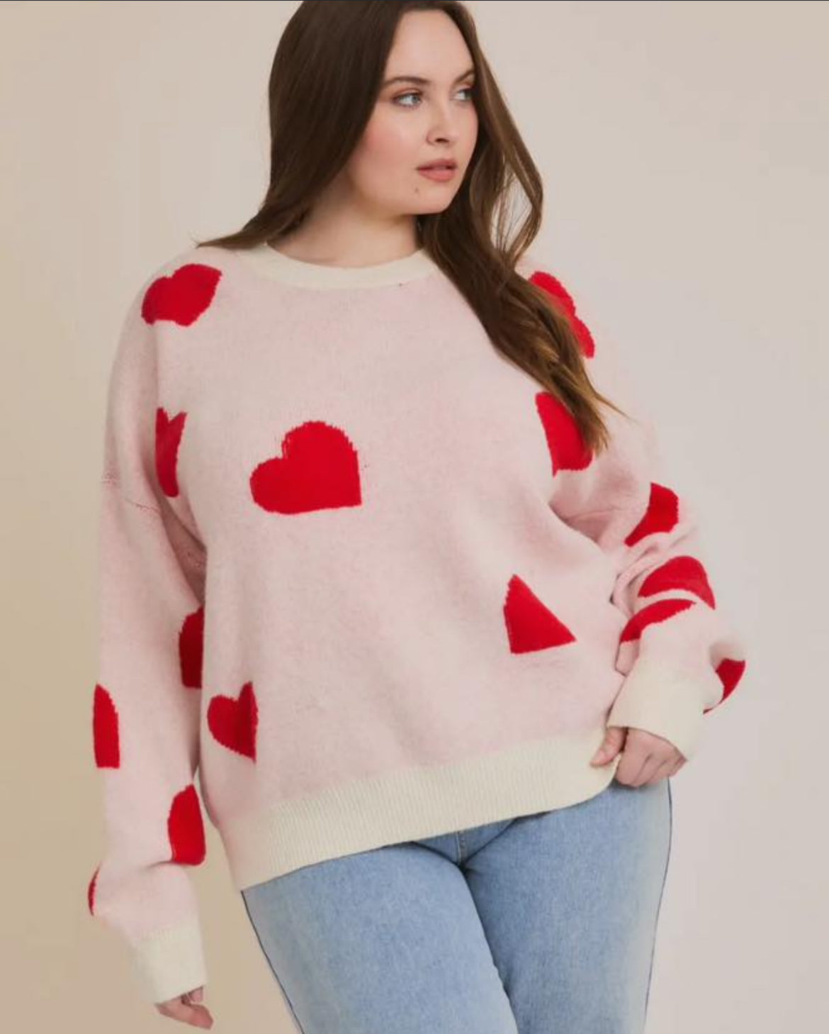 Pink Heart Sweater-Sweaters-ePretty-The Funky Zebra Ames, Women's Fashion Boutique in Ames, Iowa