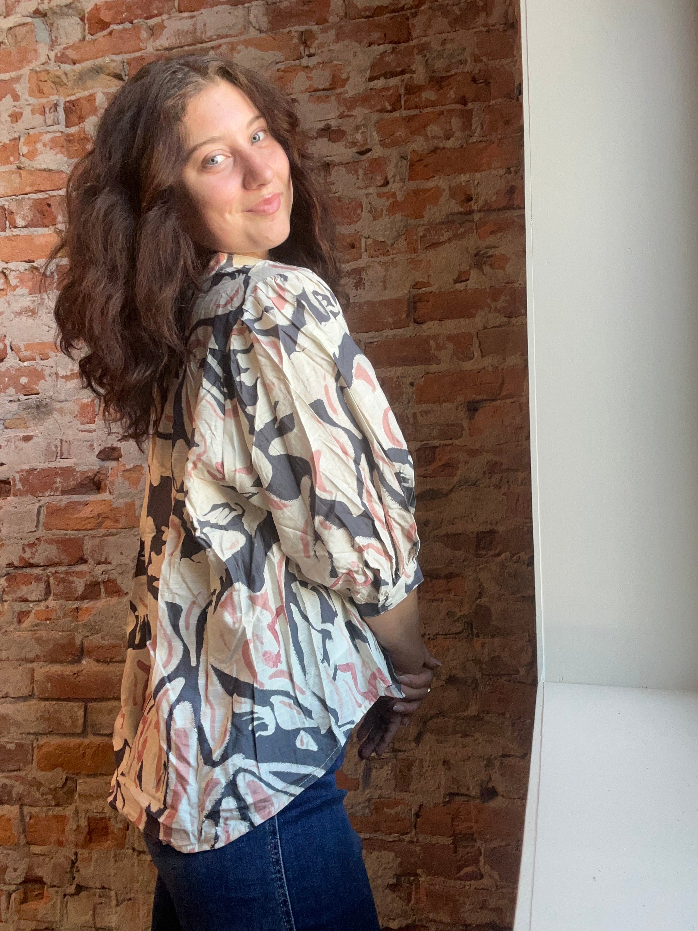 Charlie Printed Top-apparel-Ellison-The Funky Zebra Ames, Women's Fashion Boutique in Ames, Iowa