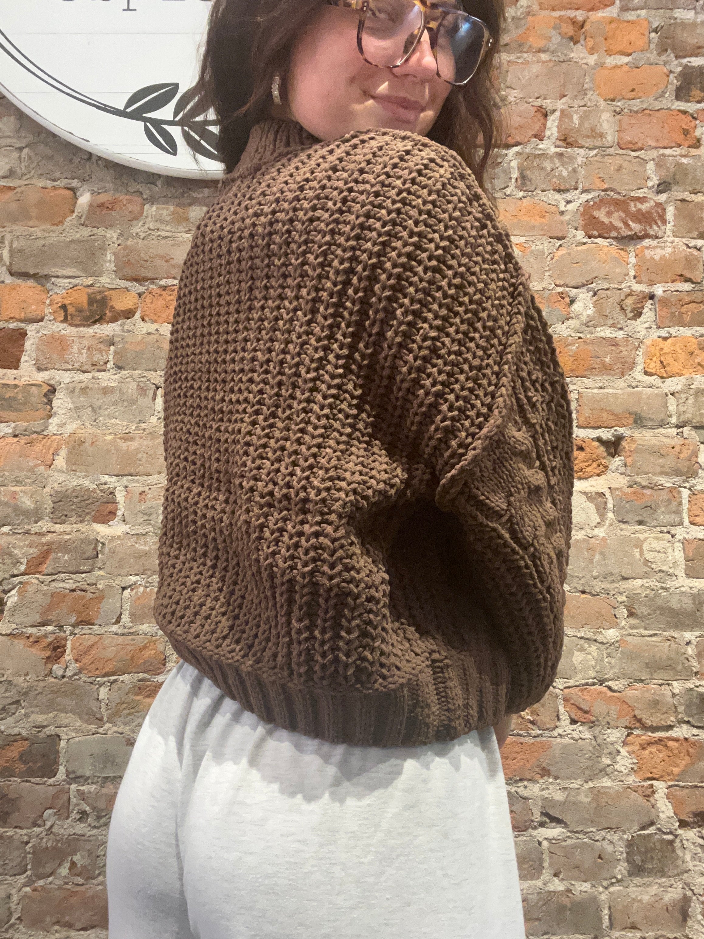 Sunni Cable Knit Sweater-Sweaters-The Funky Zebra Ames-The Funky Zebra Ames, Women's Fashion Boutique in Ames, Iowa