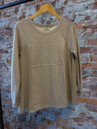 Shannon Pleat Sleeve Stripe Top-Long Sleeves-Doe and Rae-The Funky Zebra Ames, Women's Fashion Boutique in Ames, Iowa