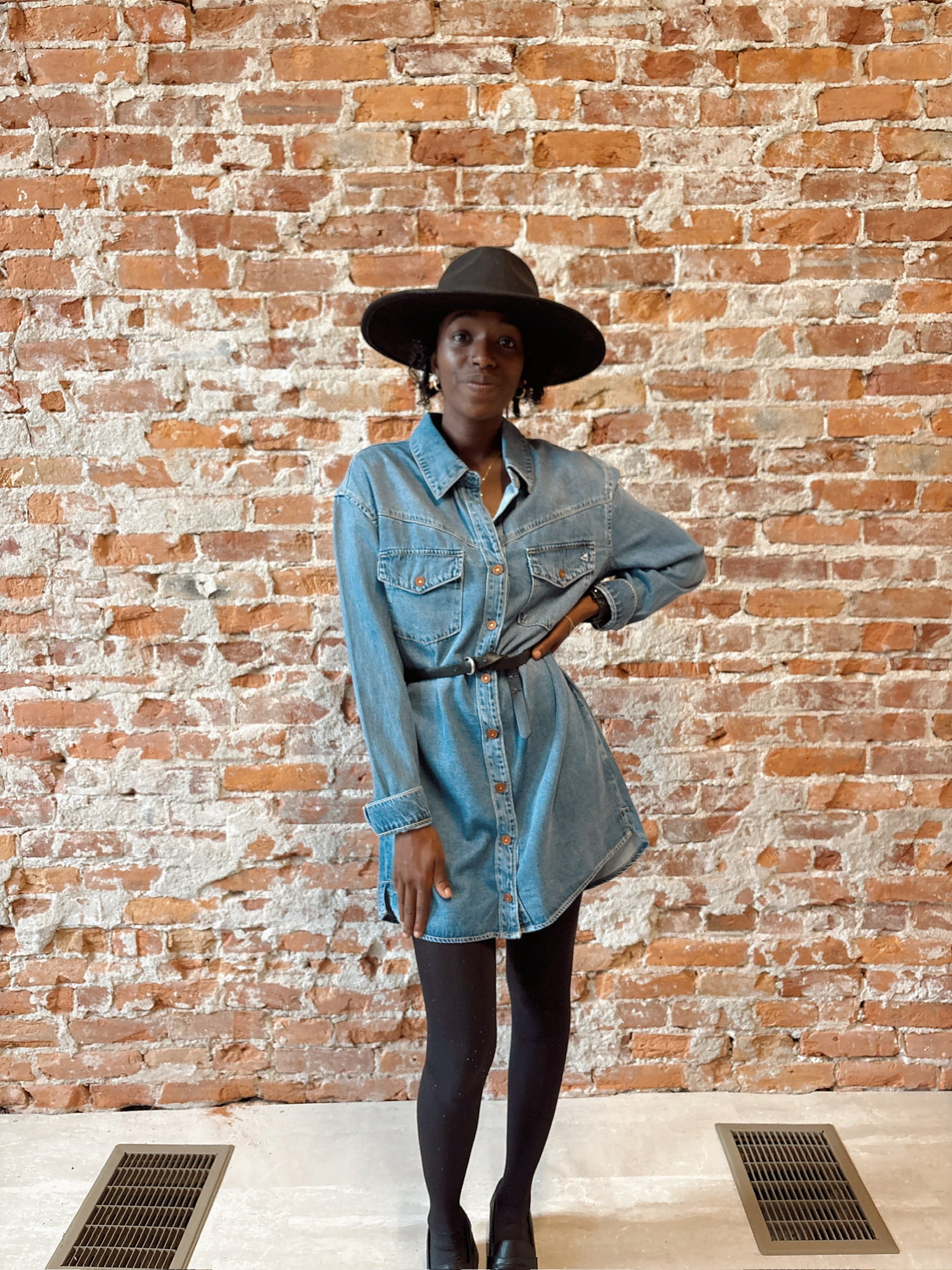 Hidden Denim Dress-Dresses-Hidden-The Funky Zebra Ames, Women's Fashion Boutique in Ames, Iowa