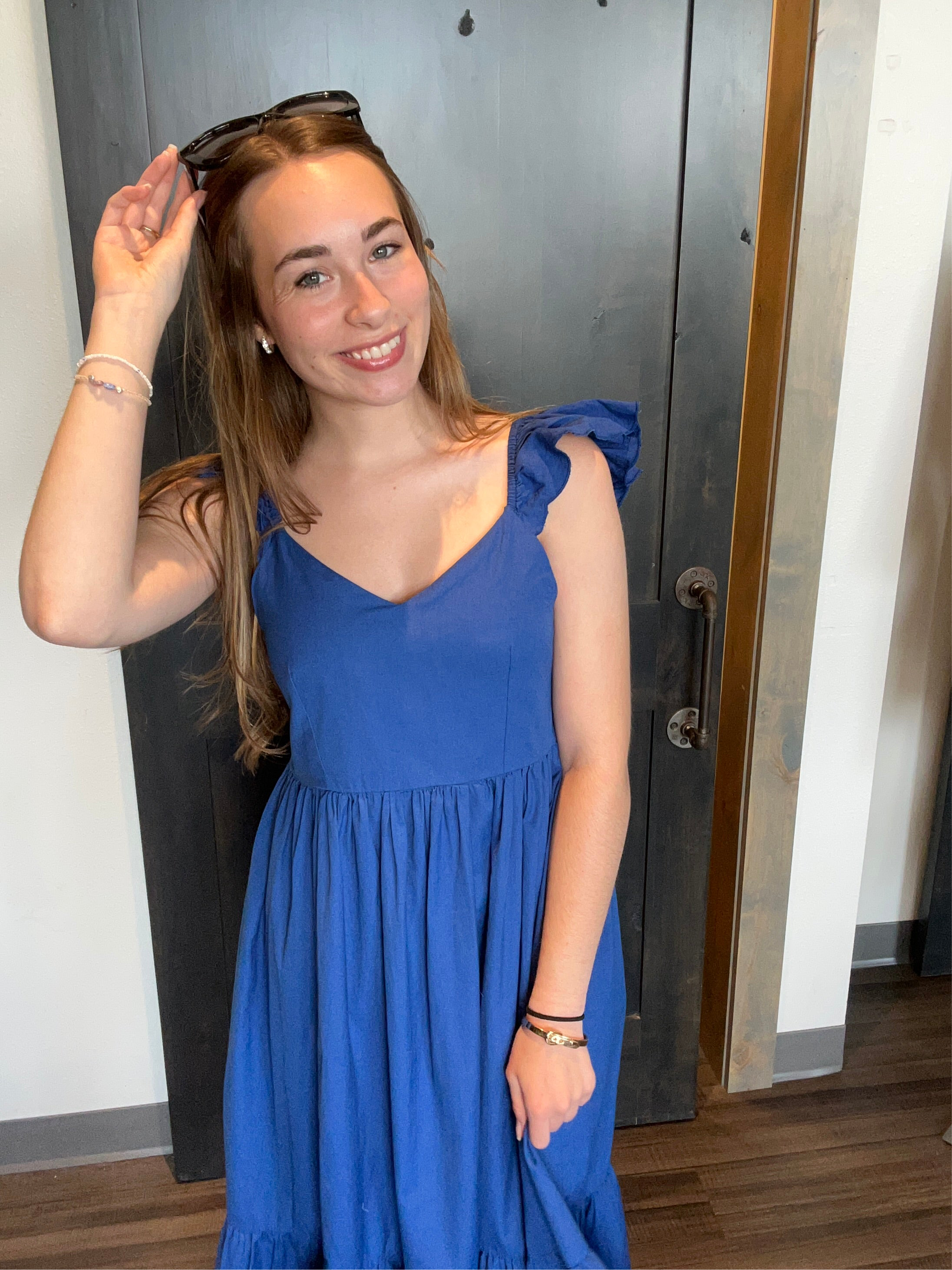 Sierra Blue Dress-Molly Bracken-The Funky Zebra Ames, Women's Fashion Boutique in Ames, Iowa