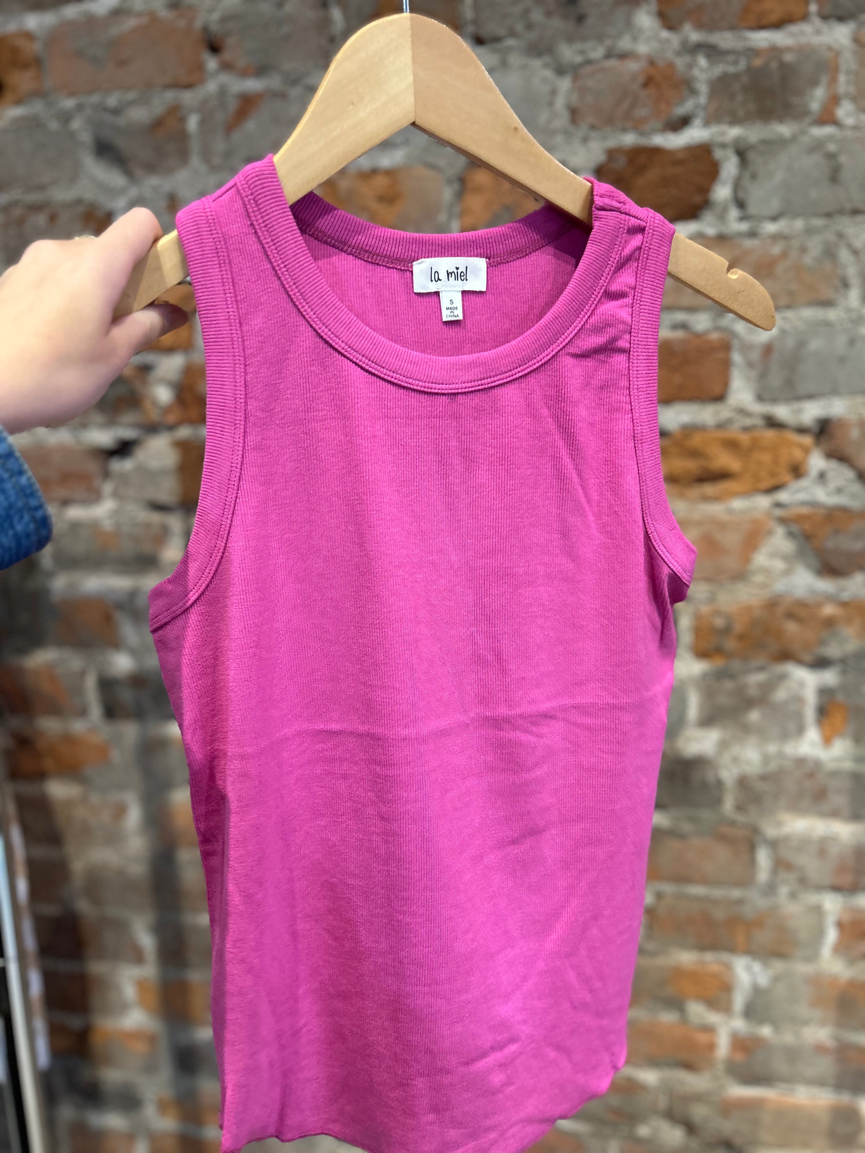 Dani Ribbed Tank-La Miel-The Funky Zebra Ames, Women's Fashion Boutique in Ames, Iowa