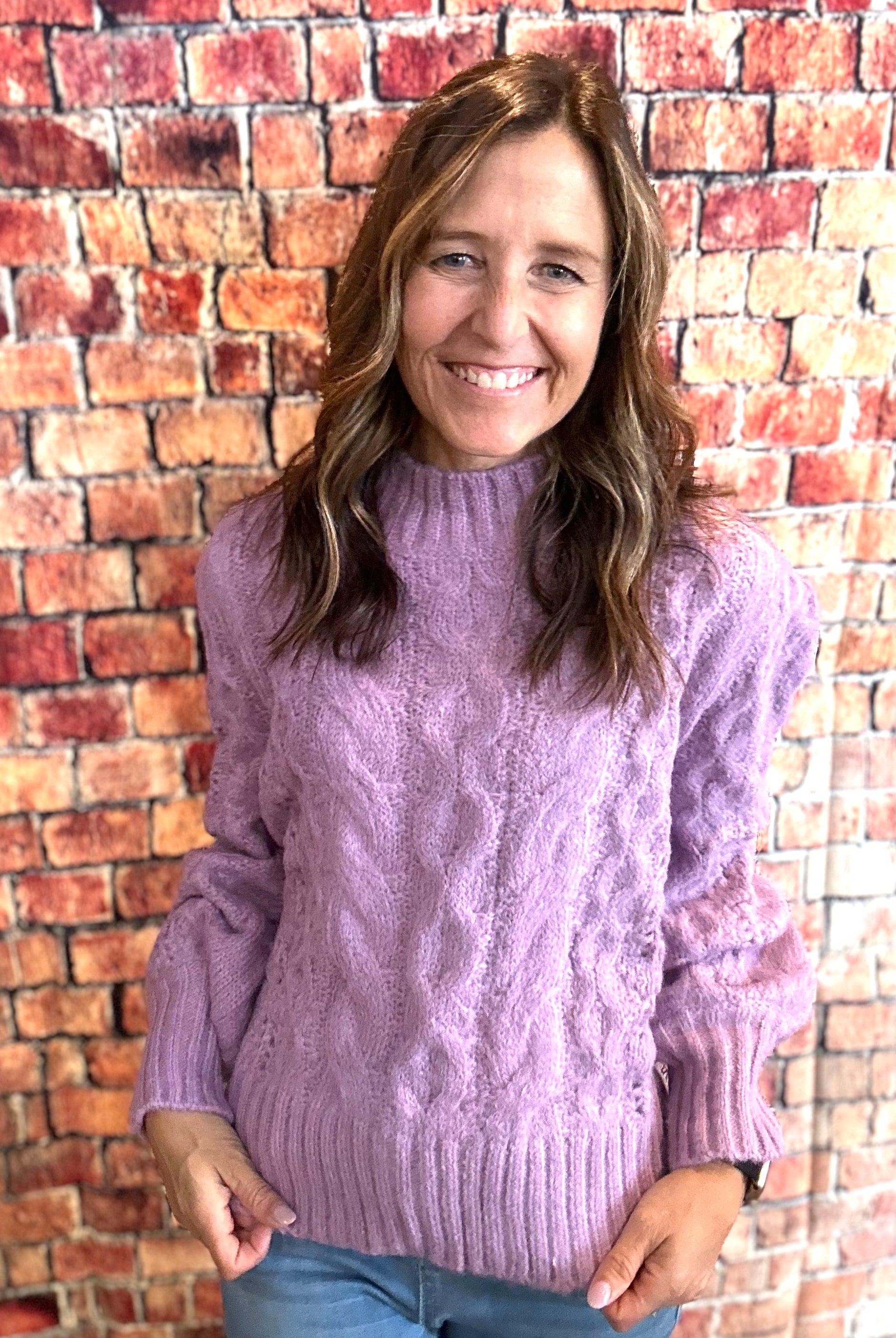 Katelyn Puff Sleeve Pullover-Sweaters-Bluivy-The Funky Zebra Ames, Women's Fashion Boutique in Ames, Iowa