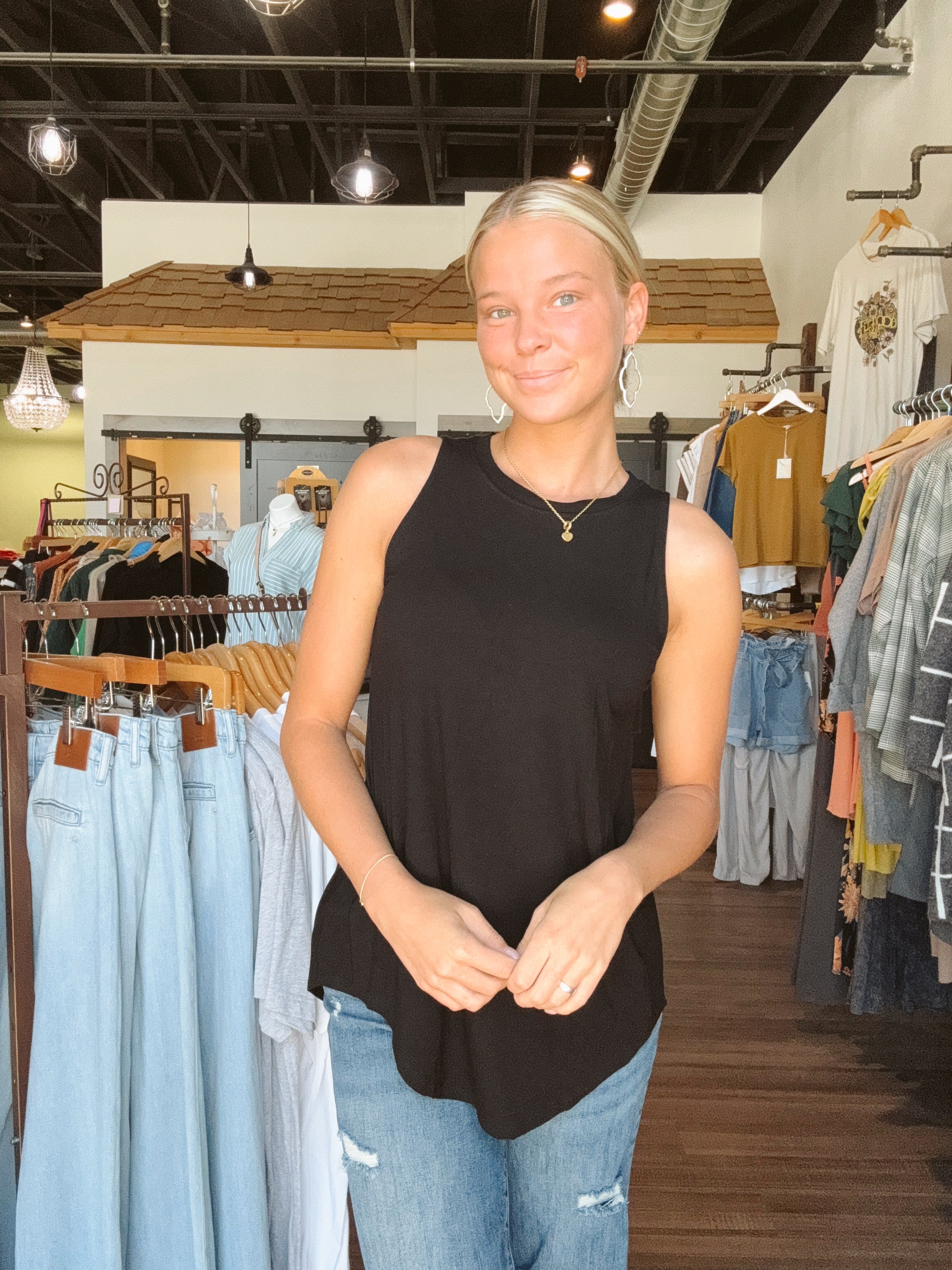 Marlo Hi-Lo Tank-Tank Tops-Zenana-The Funky Zebra Ames, Women's Fashion Boutique in Ames, Iowa