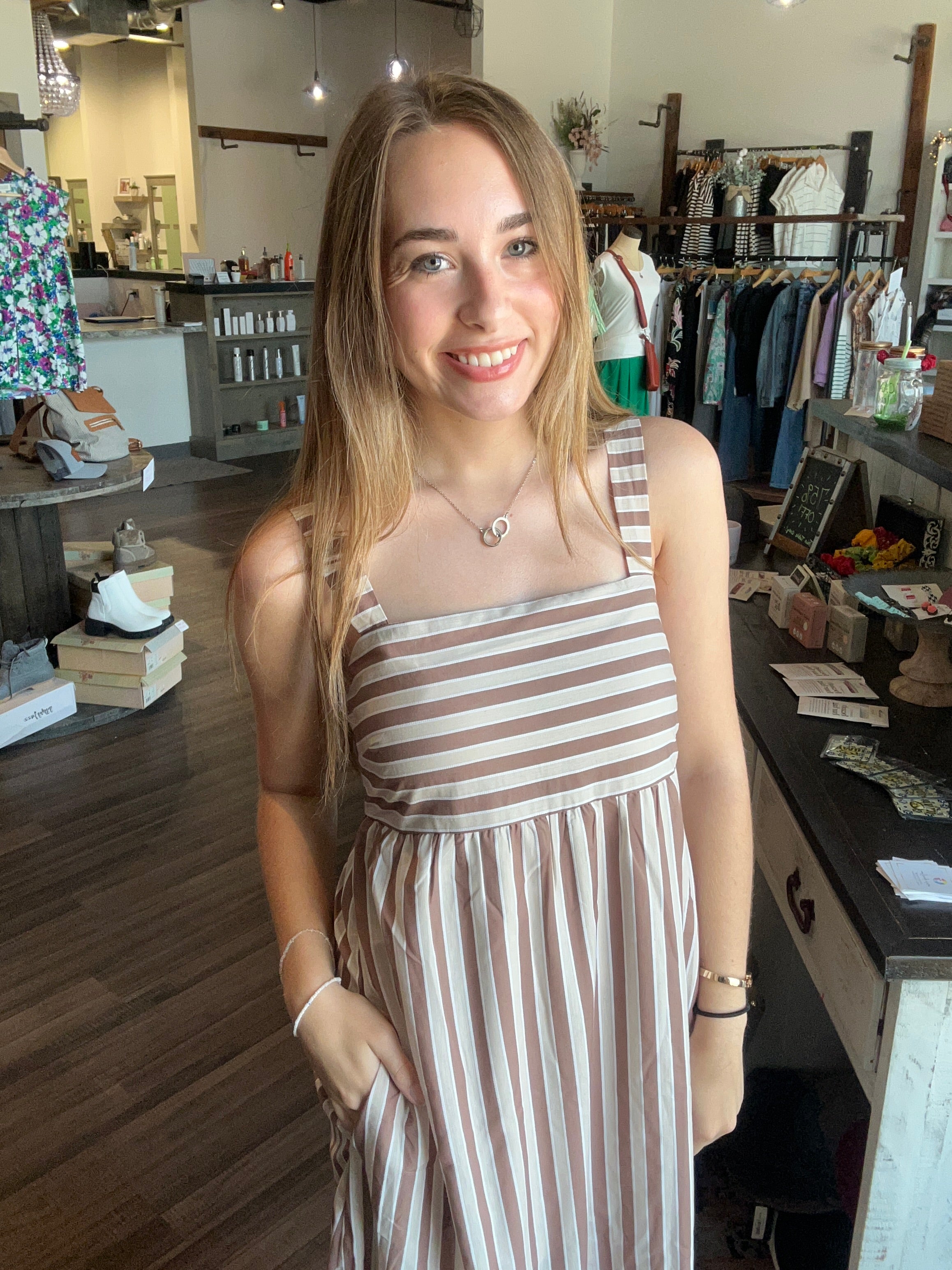 Dory Striped Midi Dress-Wishlist-The Funky Zebra Ames, Women's Fashion Boutique in Ames, Iowa
