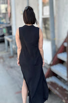 Laurel Black Sleeveless V-Neck Dress-Dresses-Molly Bracken-The Funky Zebra Ames, Women's Fashion Boutique in Ames, Iowa