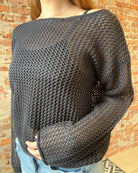 Bristol Navy Long Sleeve Knit Sweater-Sweaters-Molly Bracken-The Funky Zebra Ames, Women's Fashion Boutique in Ames, Iowa