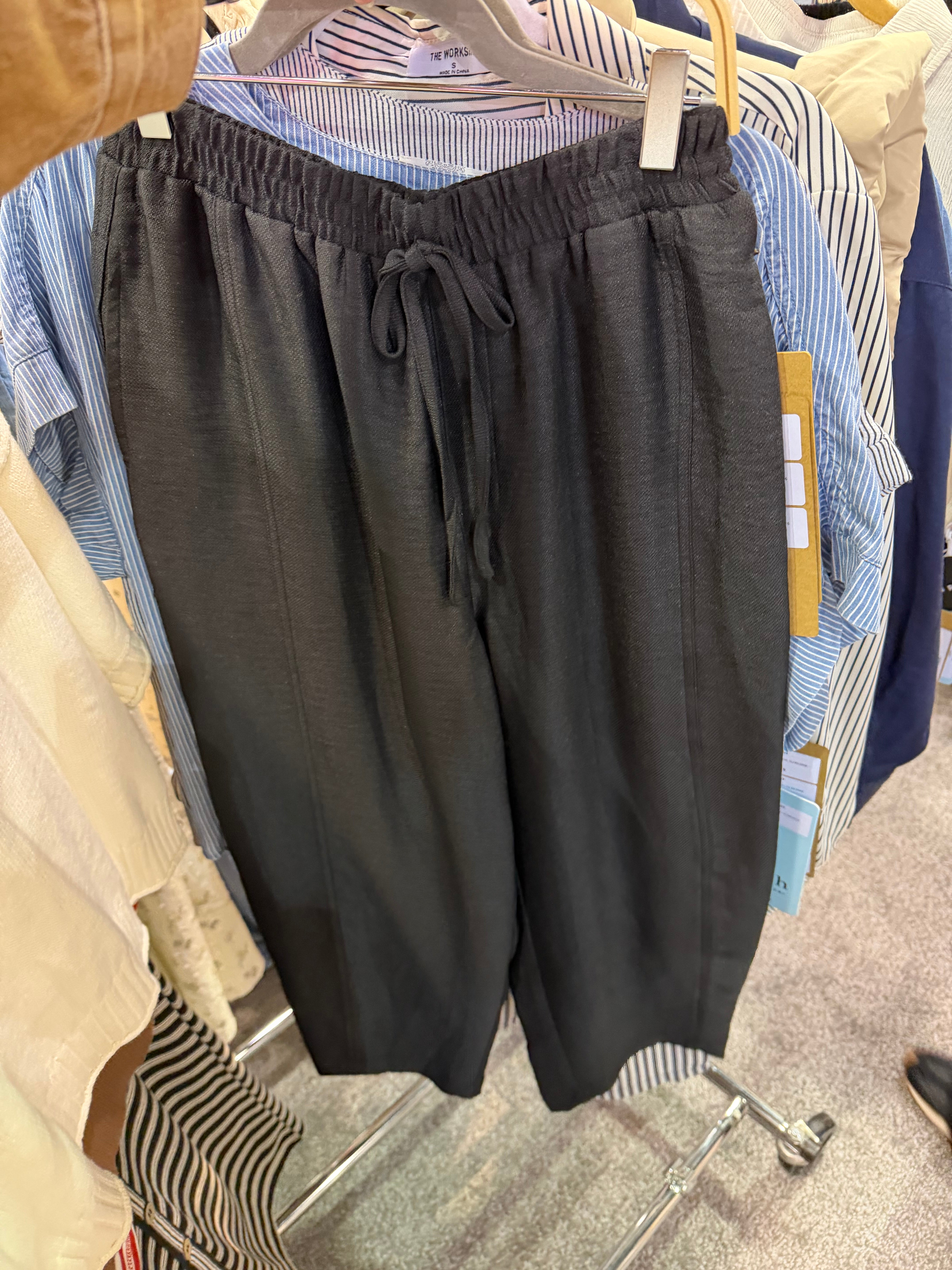Sophia Black Tie Lounge Pants-apparel-Blu Pepper-The Funky Zebra Ames, Women's Fashion Boutique in Ames, Iowa