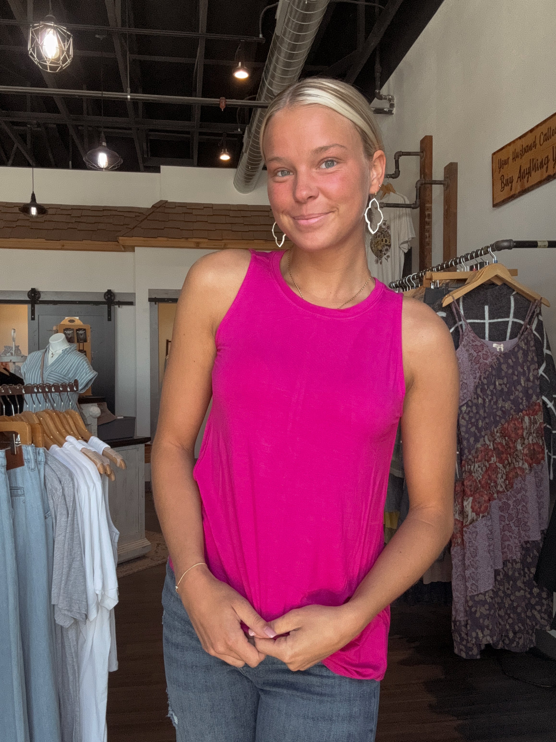 Marlo Hi-Lo Tank-Tank Tops-Zenana-The Funky Zebra Ames, Women's Fashion Boutique in Ames, Iowa