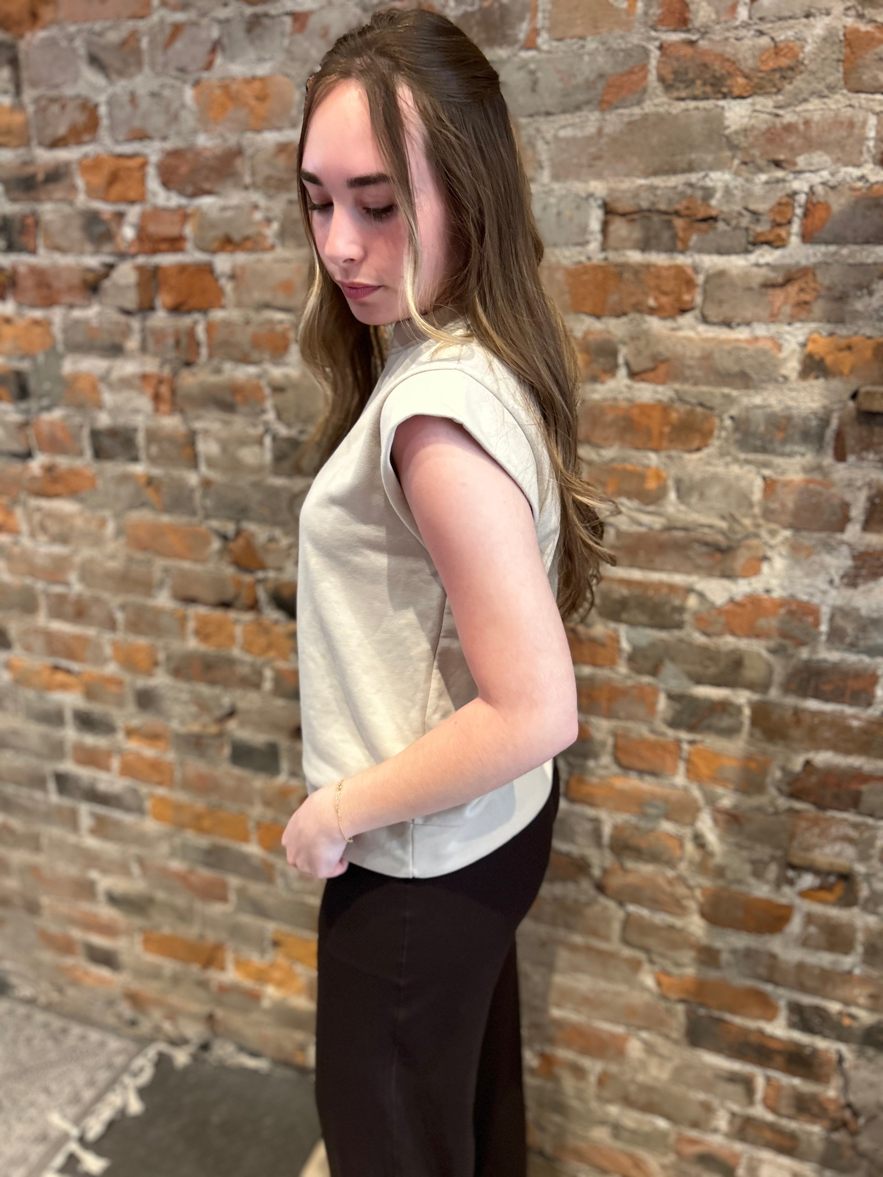 Anne Cap Sleeve Sweatshirt-apparel-Staccato-The Funky Zebra Ames, Women's Fashion Boutique in Ames, Iowa