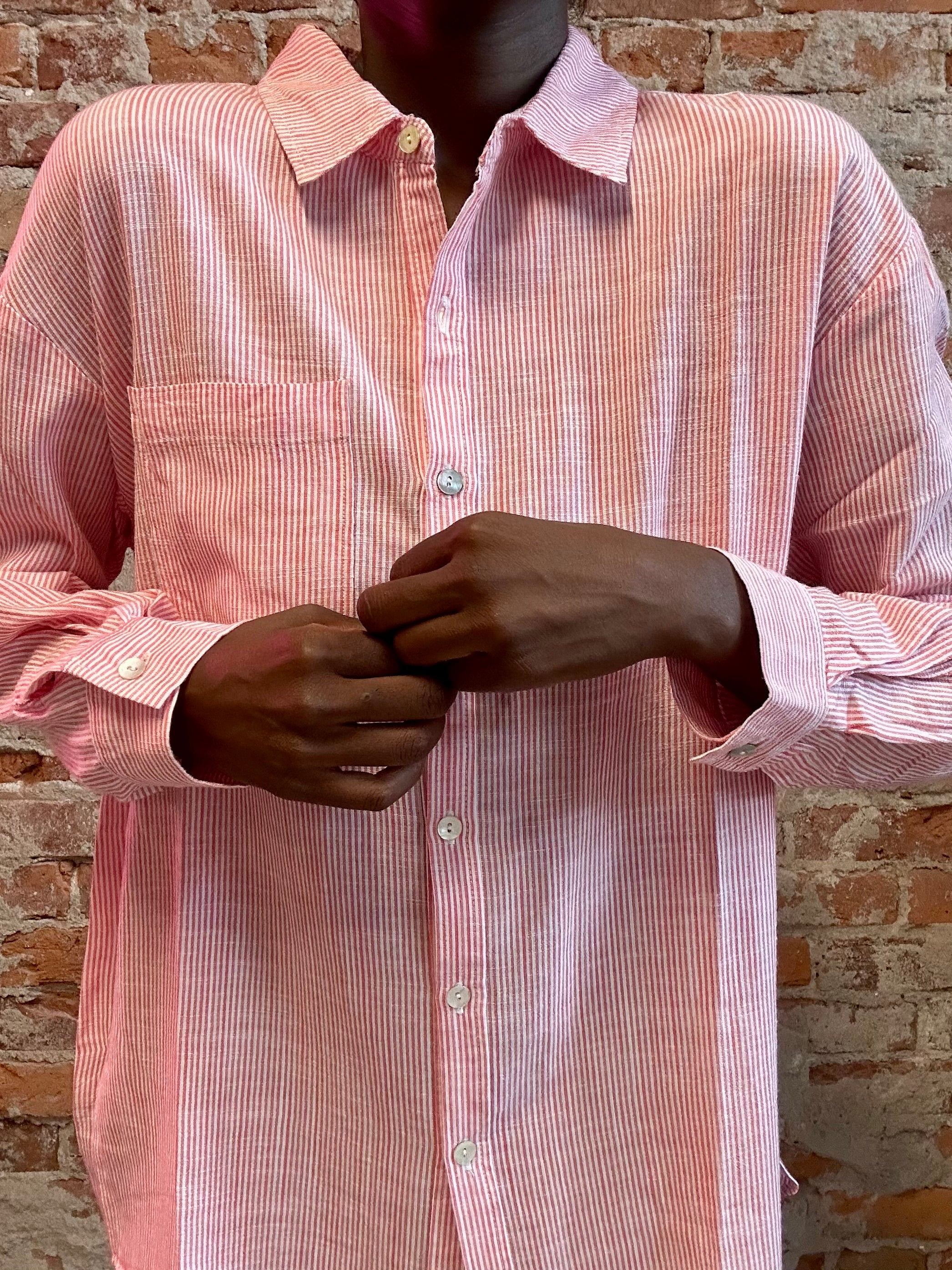 Carlee Striped Button Down-Long Sleeves-Be Cool-The Funky Zebra Ames, Women's Fashion Boutique in Ames, Iowa