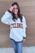 ISU V Neck Sweatshirt-Game Day Social-The Funky Zebra Ames, Women's Fashion Boutique in Ames, Iowa