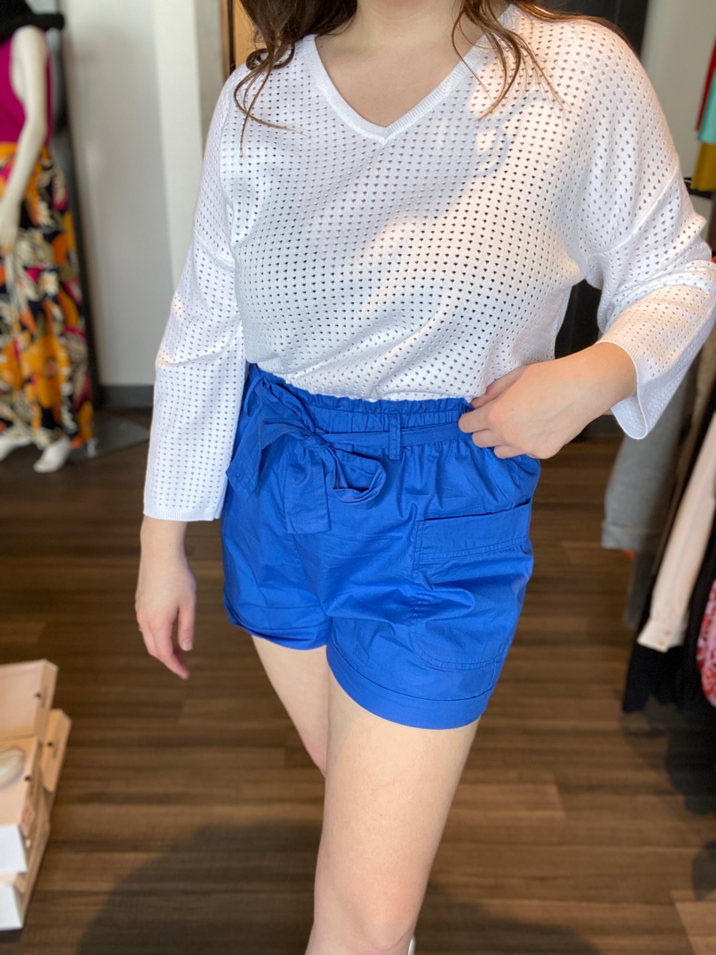 Joyce Royal Blue Shorts-Shorts-Molly Bracken-The Funky Zebra Ames, Women's Fashion Boutique in Ames, Iowa