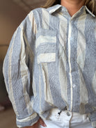Brenna Mixed Stripe Button Up Top-top-Hayden-The Funky Zebra Ames, Women's Fashion Boutique in Ames, Iowa