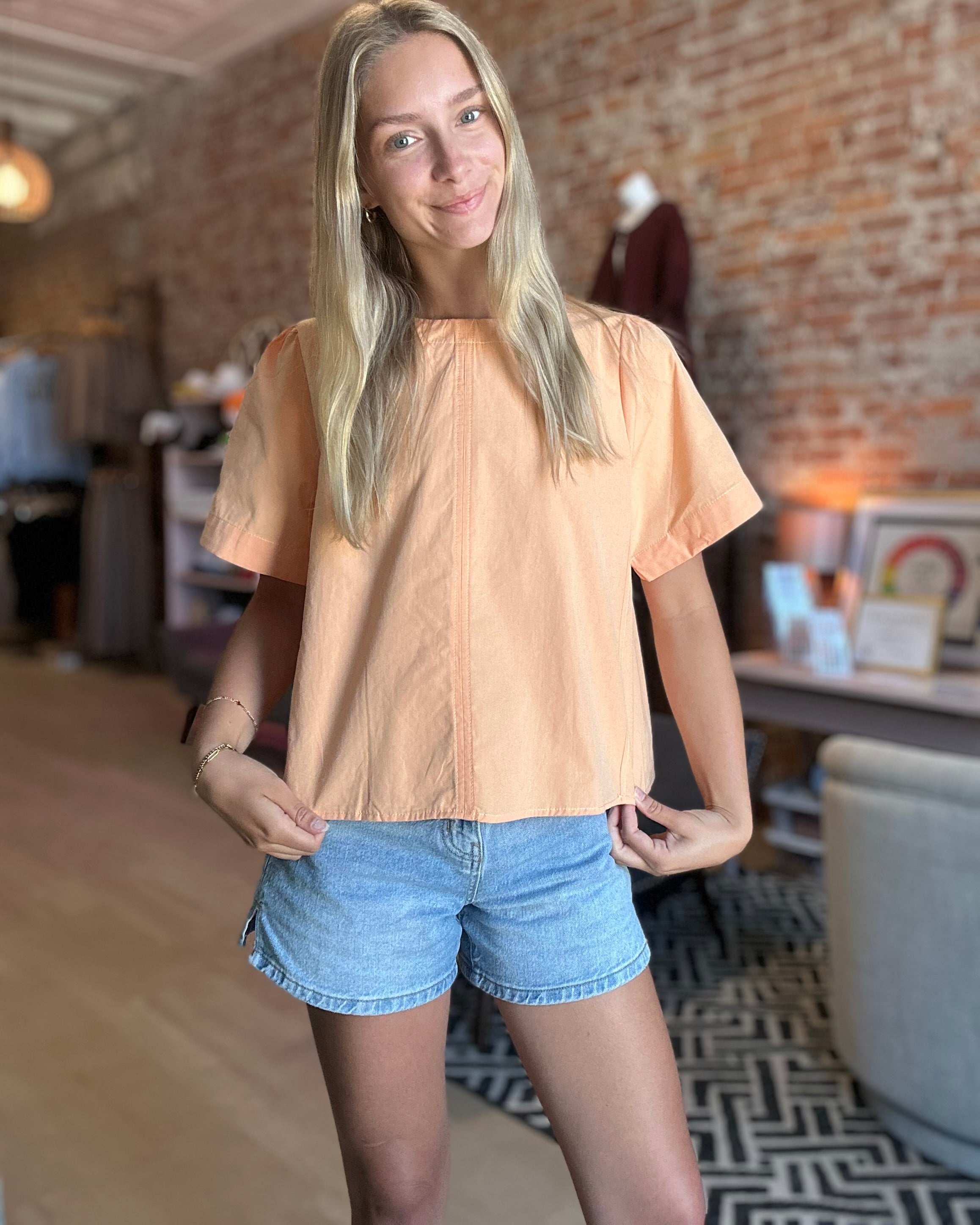 Teegan Short Sleeve Top-apparel-&MERCI-The Funky Zebra Ames, Women's Fashion Boutique in Ames, Iowa