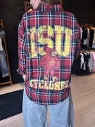Cyclone Flannel-Long Sleeves-Game Day Social-The Funky Zebra Ames, Women's Fashion Boutique in Ames, Iowa