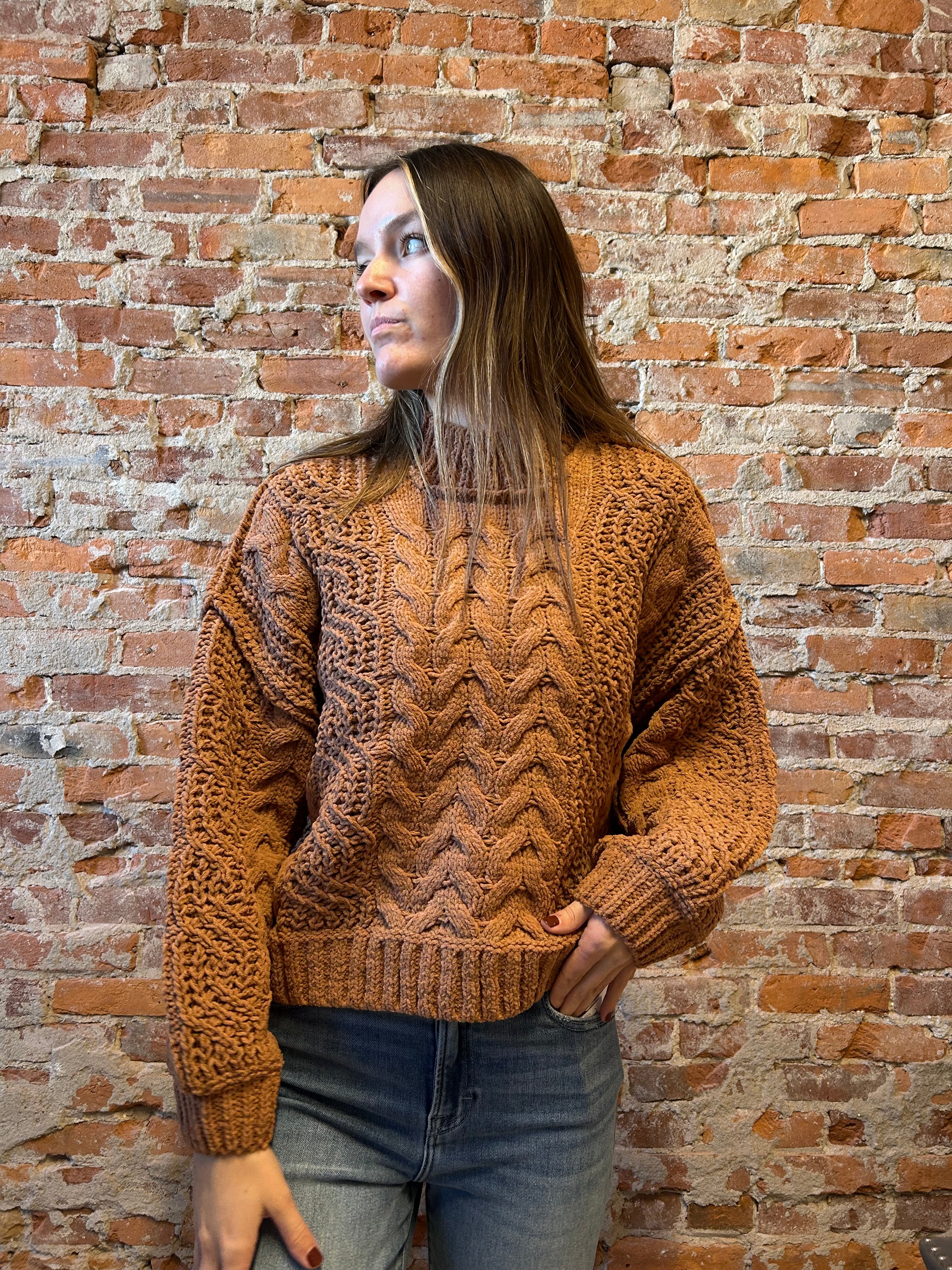 Tasha Cable Knit Sweater-The Funky Zebra Ames-The Funky Zebra Ames, Women's Fashion Boutique in Ames, Iowa