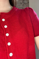 Kimberly Short Sleeve Cardigan-apparel-&MERCI-The Funky Zebra Ames, Women's Fashion Boutique in Ames, Iowa