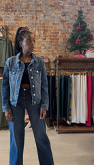 Kiara Denim Jacket-Jackets-The Funky Zebra Ames-The Funky Zebra Ames, Women's Fashion Boutique in Ames, Iowa