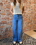Molly Wide Leg Medium Wash Denim-Jeans-Molly Bracken-The Funky Zebra Ames, Women's Fashion Boutique in Ames, Iowa