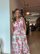 Harmony Pink Floral Tank Dress-Dresses-Hayden-The Funky Zebra Ames, Women's Fashion Boutique in Ames, Iowa