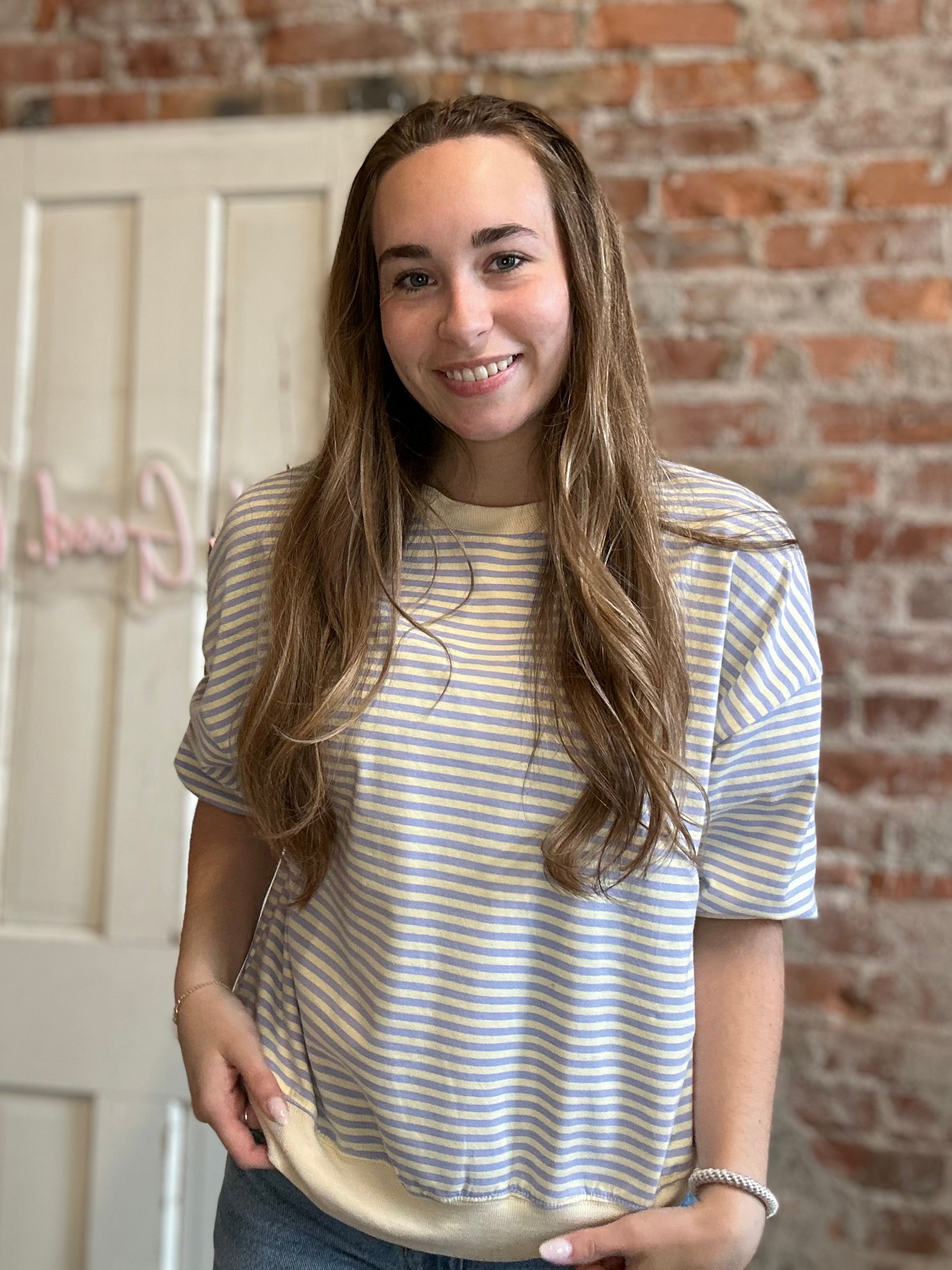 Maggie Striped Top-apparel-La Miel-The Funky Zebra Ames, Women's Fashion Boutique in Ames, Iowa