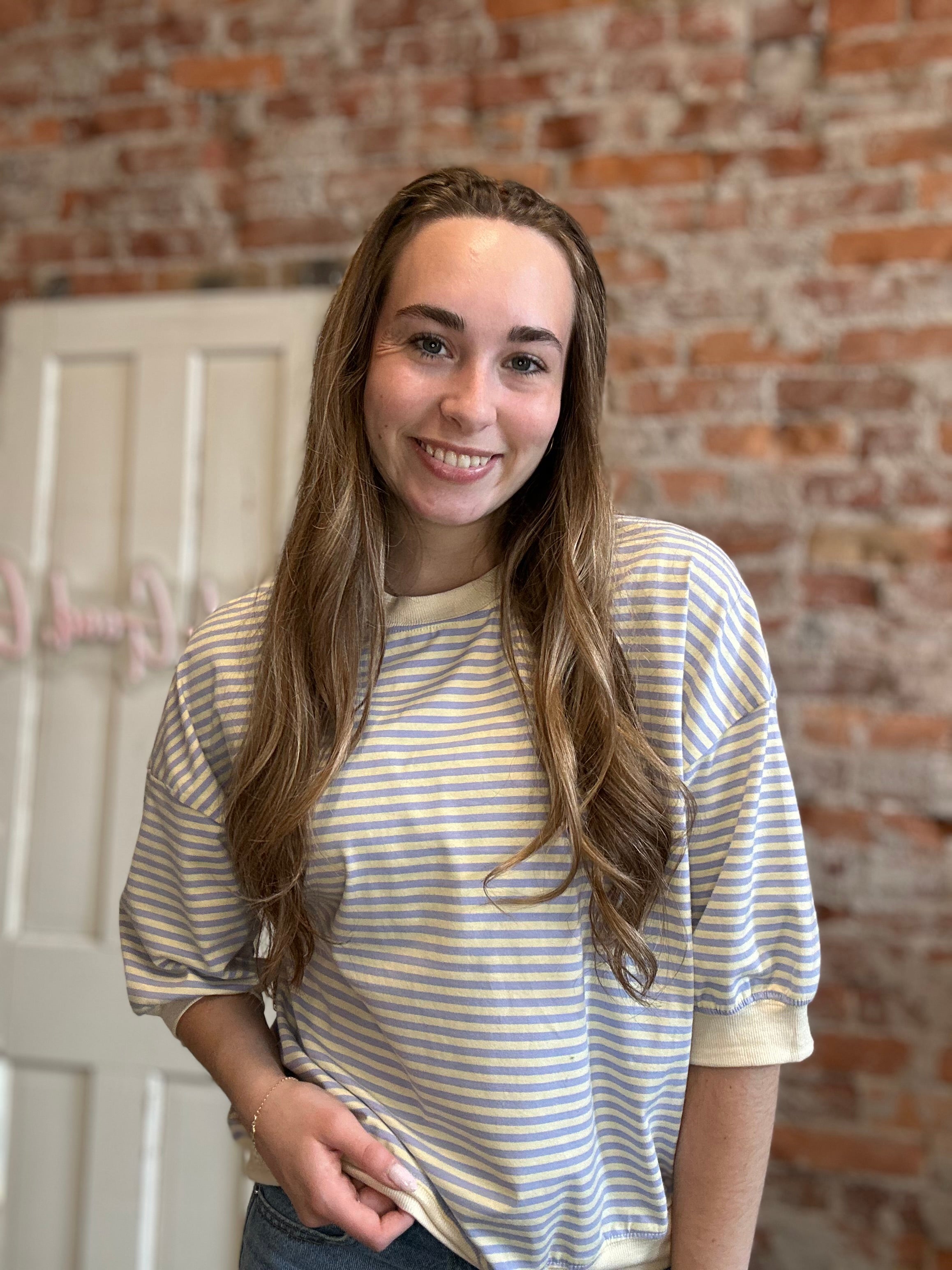 Maggie Striped Top-apparel-La Miel-The Funky Zebra Ames, Women's Fashion Boutique in Ames, Iowa