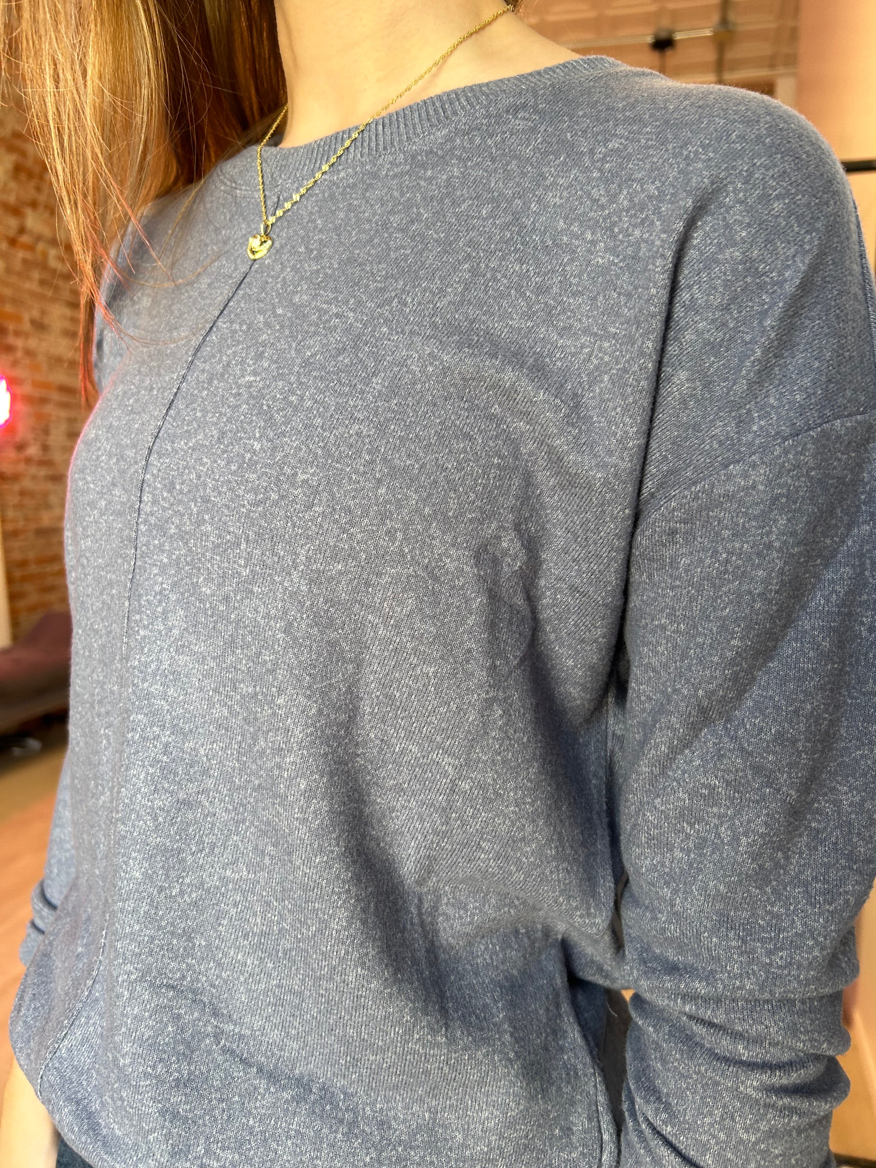 Marlys Round Neck Pullover-Long Sleeves-Be Cool-The Funky Zebra Ames, Women's Fashion Boutique in Ames, Iowa