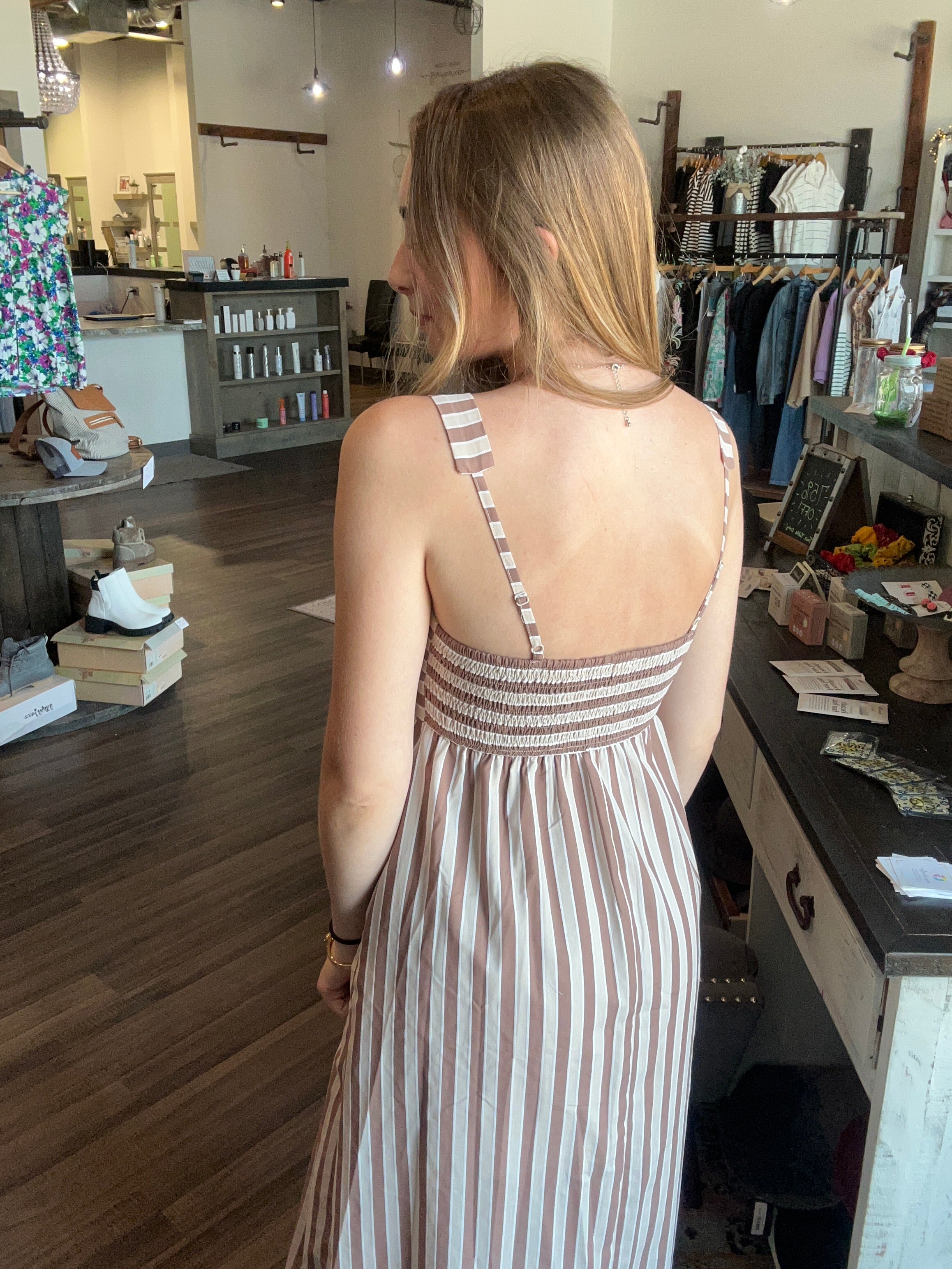 Dory Striped Midi Dress-Wishlist-The Funky Zebra Ames, Women's Fashion Boutique in Ames, Iowa