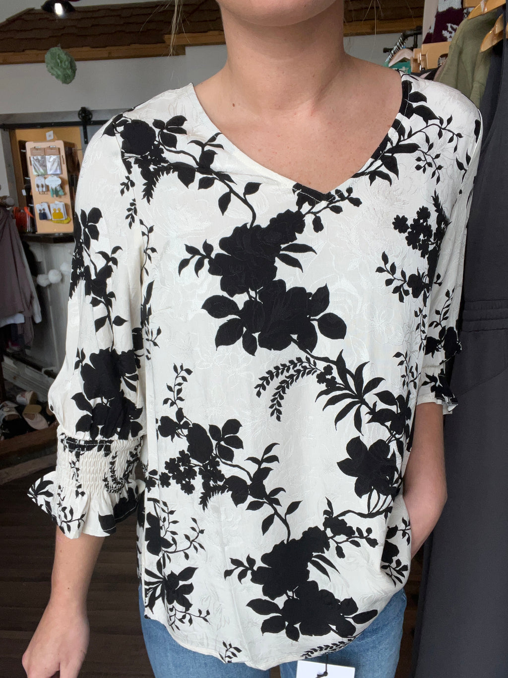 Bea Floral Blouse-The Funky Zebra Ames-The Funky Zebra Ames, Women's Fashion Boutique in Ames, Iowa