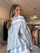 Brenna Mixed Stripe Button Up Top-top-Hayden-The Funky Zebra Ames, Women's Fashion Boutique in Ames, Iowa