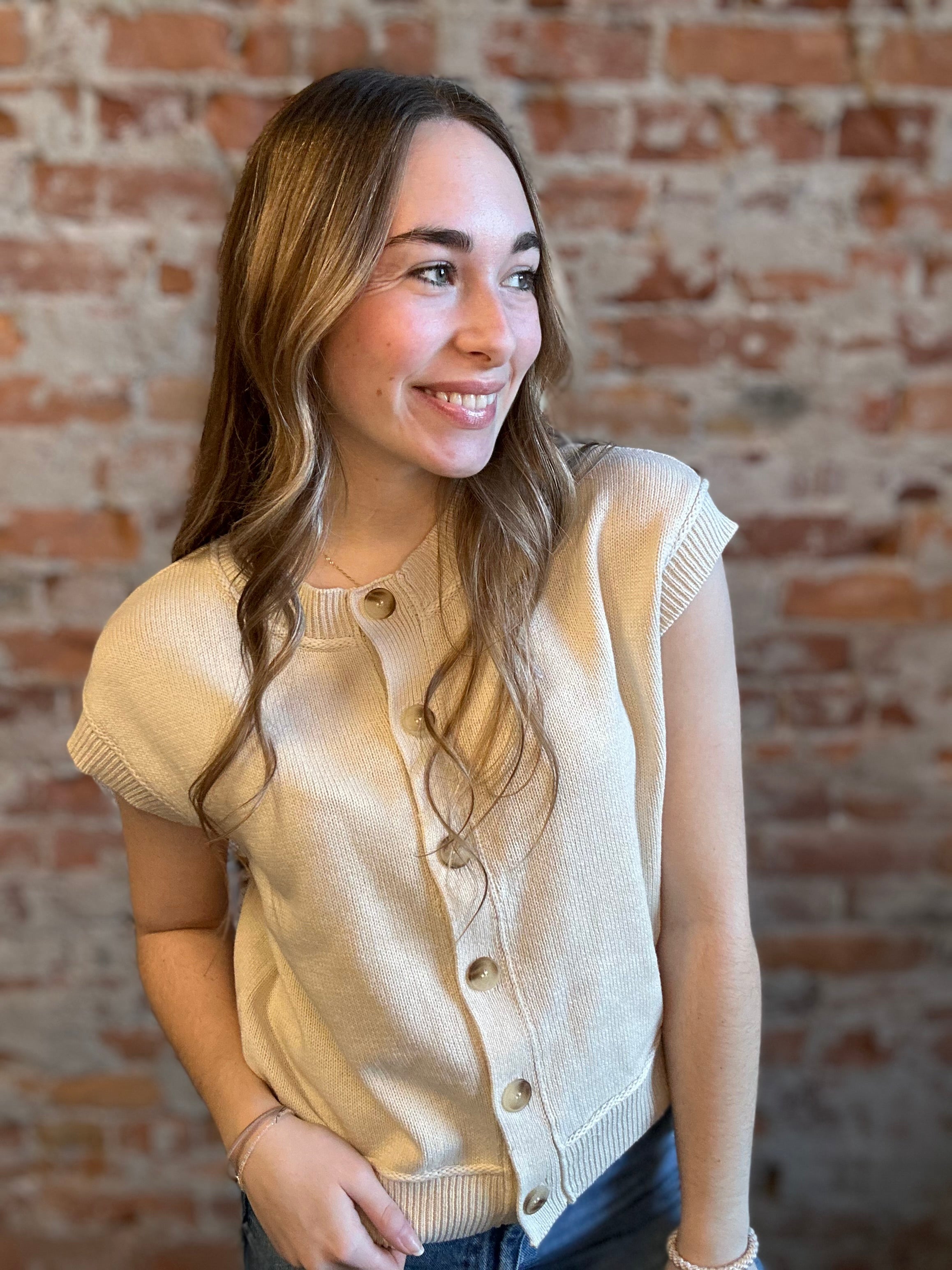 Bryant Cream Sweater Cardi-Sweaters-Blu Pepper-The Funky Zebra Ames, Women's Fashion Boutique in Ames, Iowa