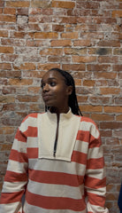 Gabbie Half Zip Sweatshirt-apparel-Staccato-The Funky Zebra Ames, Women's Fashion Boutique in Ames, Iowa