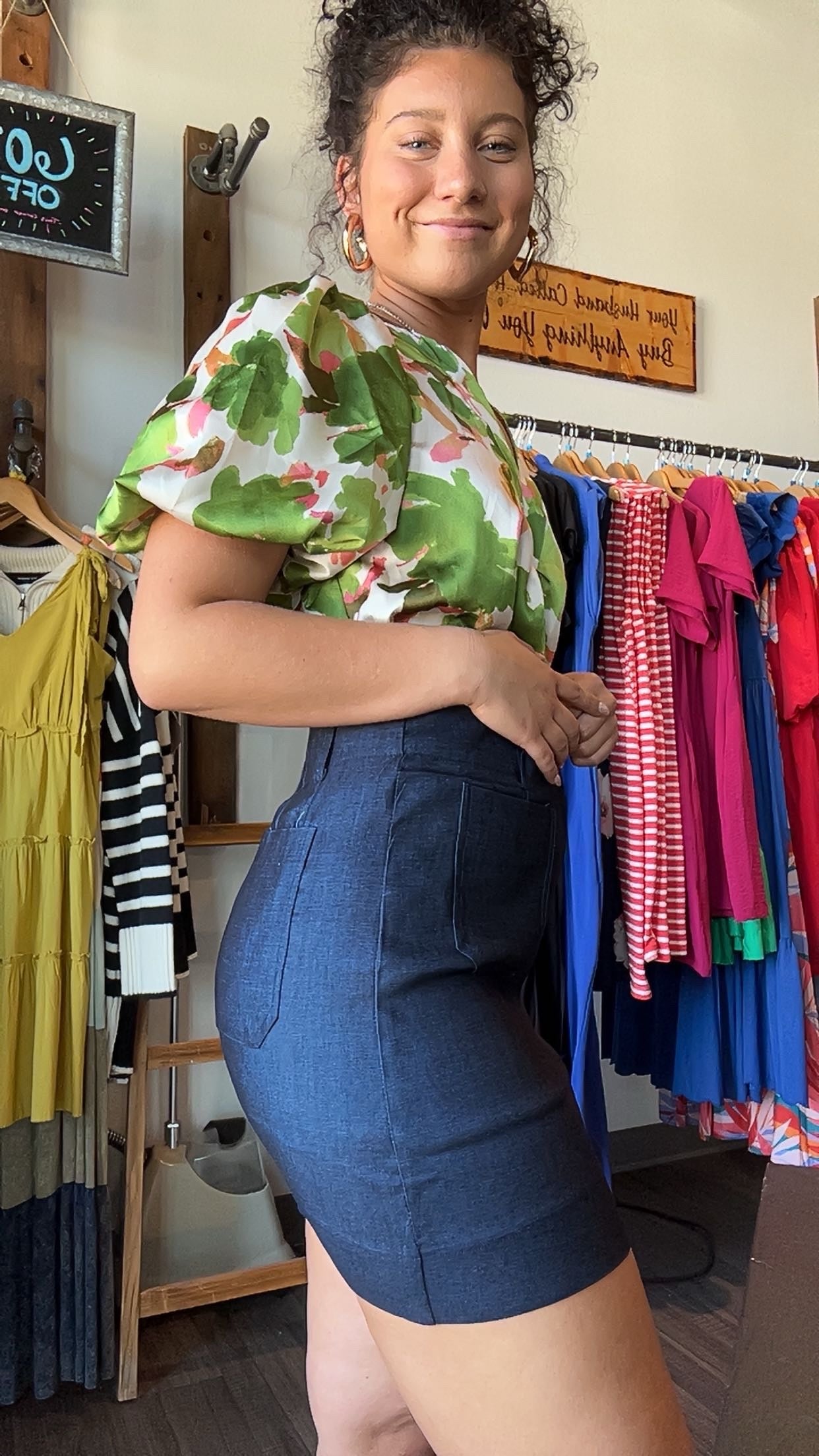 Shyla Indigo Skirt-Glam-The Funky Zebra Ames, Women's Fashion Boutique in Ames, Iowa