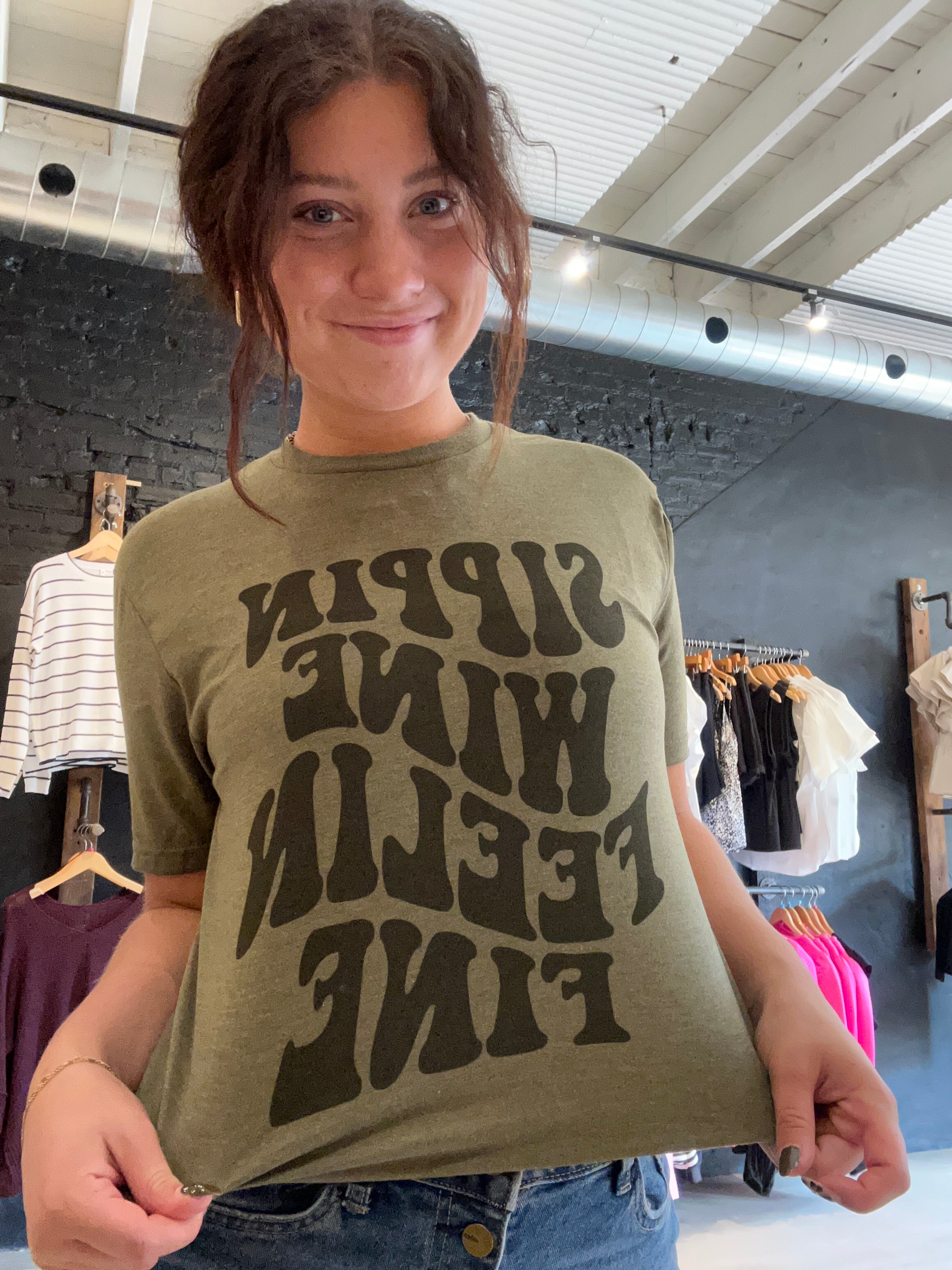 Sippin' Wine Tee-Graphic Tee's-Trendznmore-The Funky Zebra Ames, Women's Fashion Boutique in Ames, Iowa