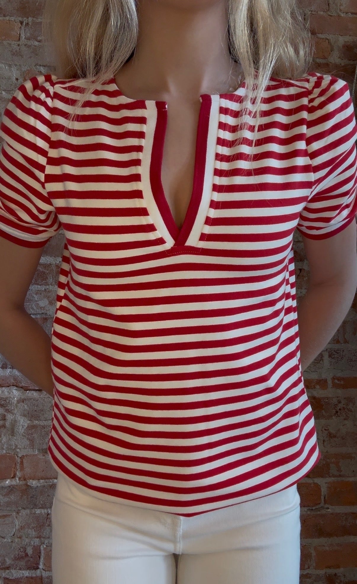 Rosalee Striped Top-apparel-Staccato-The Funky Zebra Ames, Women's Fashion Boutique in Ames, Iowa