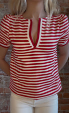 Rosalee Striped Top-apparel-Staccato-The Funky Zebra Ames, Women's Fashion Boutique in Ames, Iowa
