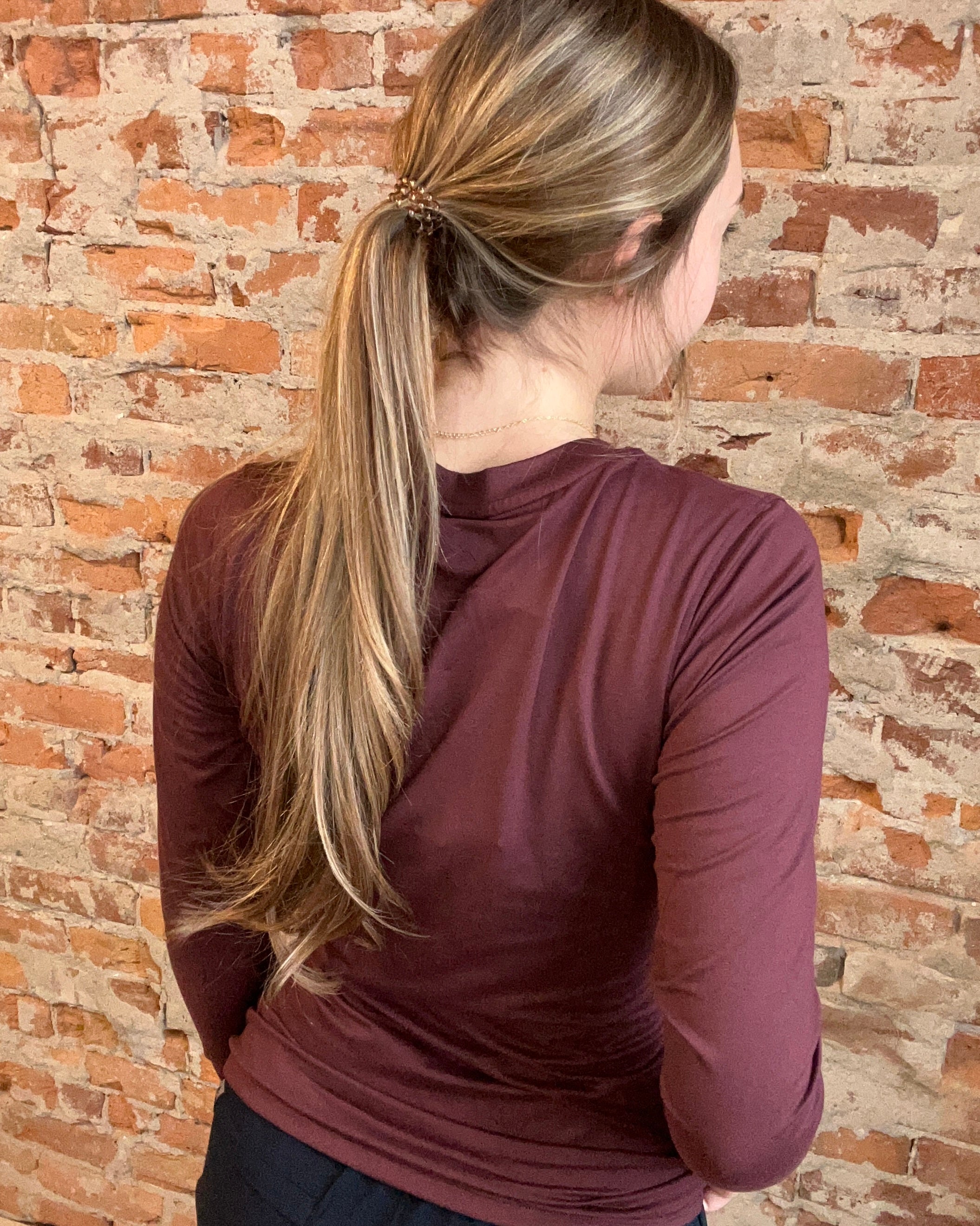 Varsity Merlot Long Sleeve-Storm Creek-The Funky Zebra Ames, Women's Fashion Boutique in Ames, Iowa