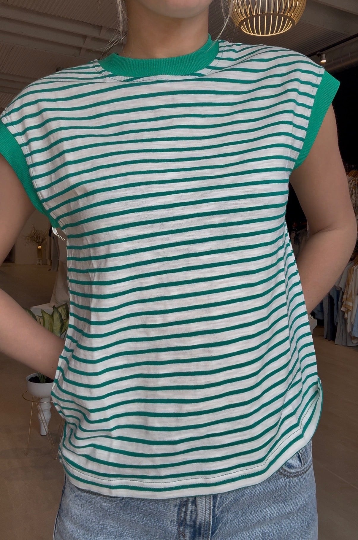Addyson Striped Cap Sleeve Top-top-La Miel-The Funky Zebra Ames, Women's Fashion Boutique in Ames, Iowa