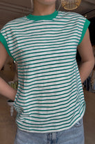 Addyson Striped Cap Sleeve Top-top-La Miel-The Funky Zebra Ames, Women's Fashion Boutique in Ames, Iowa