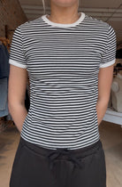 Teri Black & White Striped Tee-Zenana-The Funky Zebra Ames, Women's Fashion Boutique in Ames, Iowa