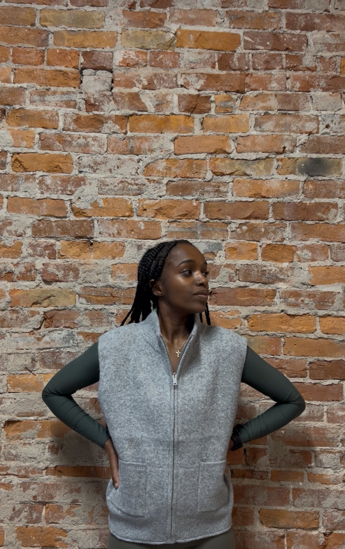 Raya Zip Up Sweater Vest-apparel-Staccato-The Funky Zebra Ames, Women's Fashion Boutique in Ames, Iowa