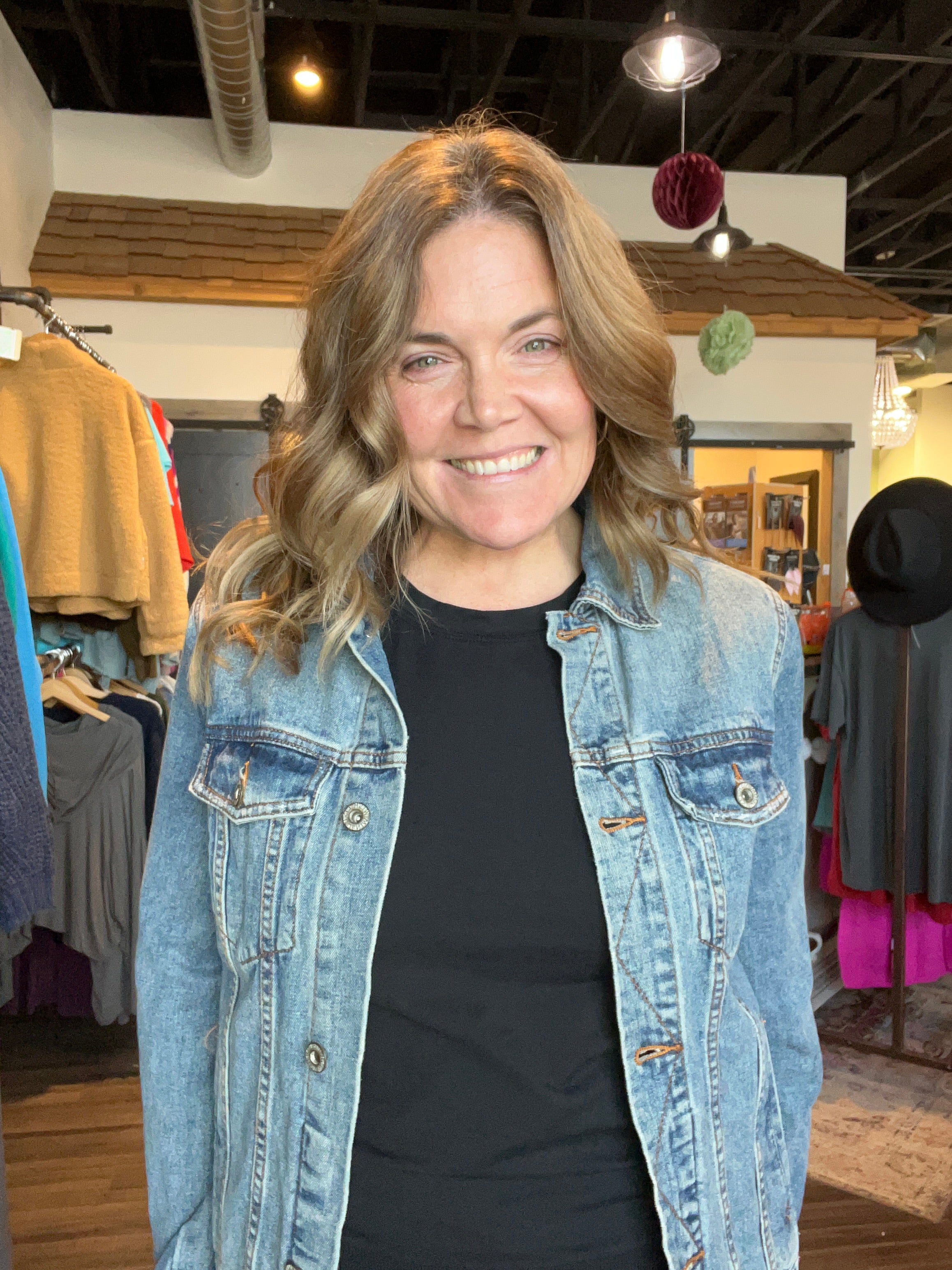 MN Bamboo Denim Jacket-Jackets-The Funky Zebra Ames-The Funky Zebra Ames, Women's Fashion Boutique in Ames, Iowa