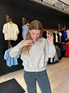 Brittany Washed Half Zip Pullover-Sweatshirt-Zenana-The Funky Zebra Ames, Women's Fashion Boutique in Ames, Iowa