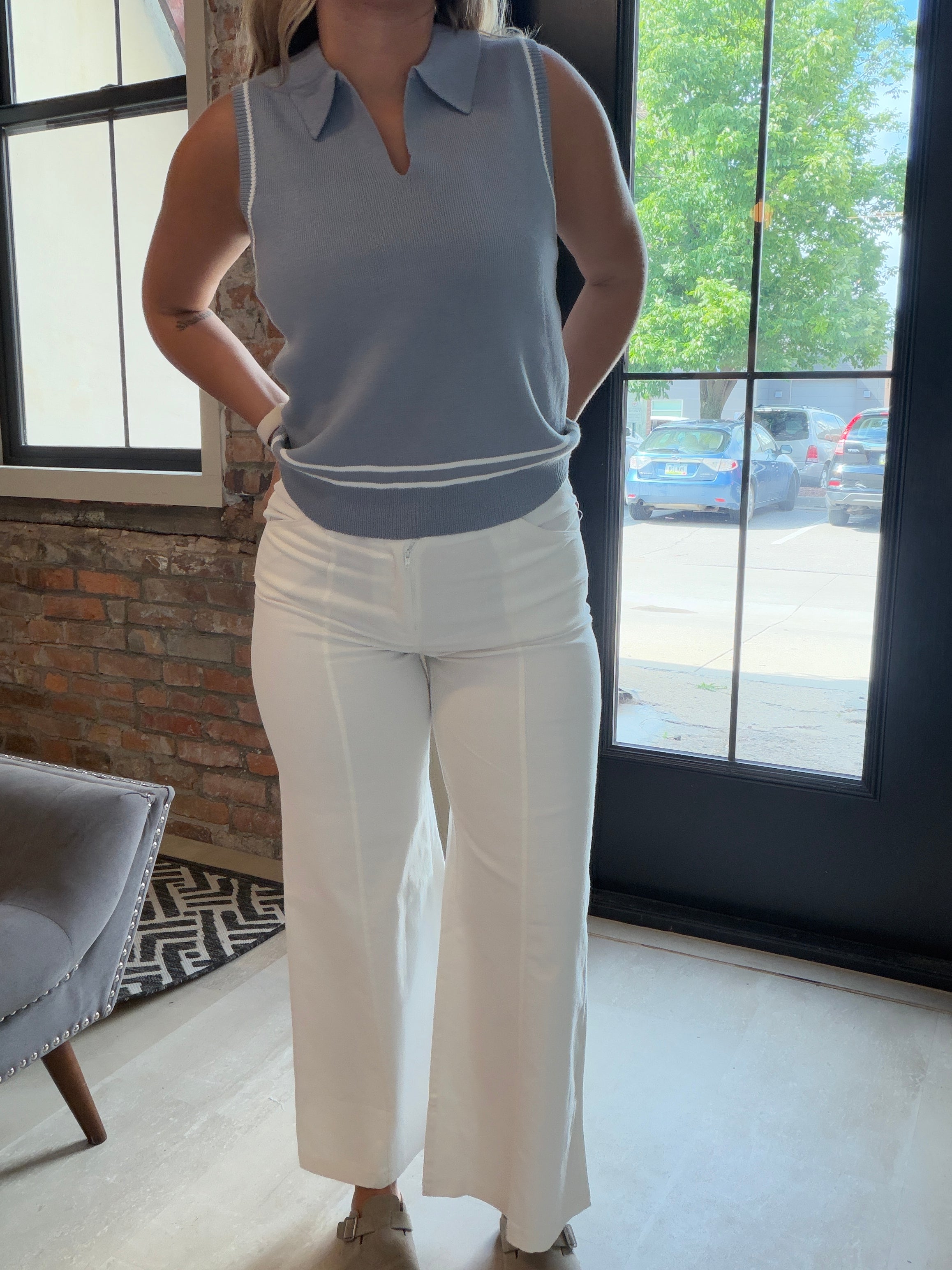 Cadence White Trouser-The Funky Zebra Ames-The Funky Zebra Ames, Women's Fashion Boutique in Ames, Iowa