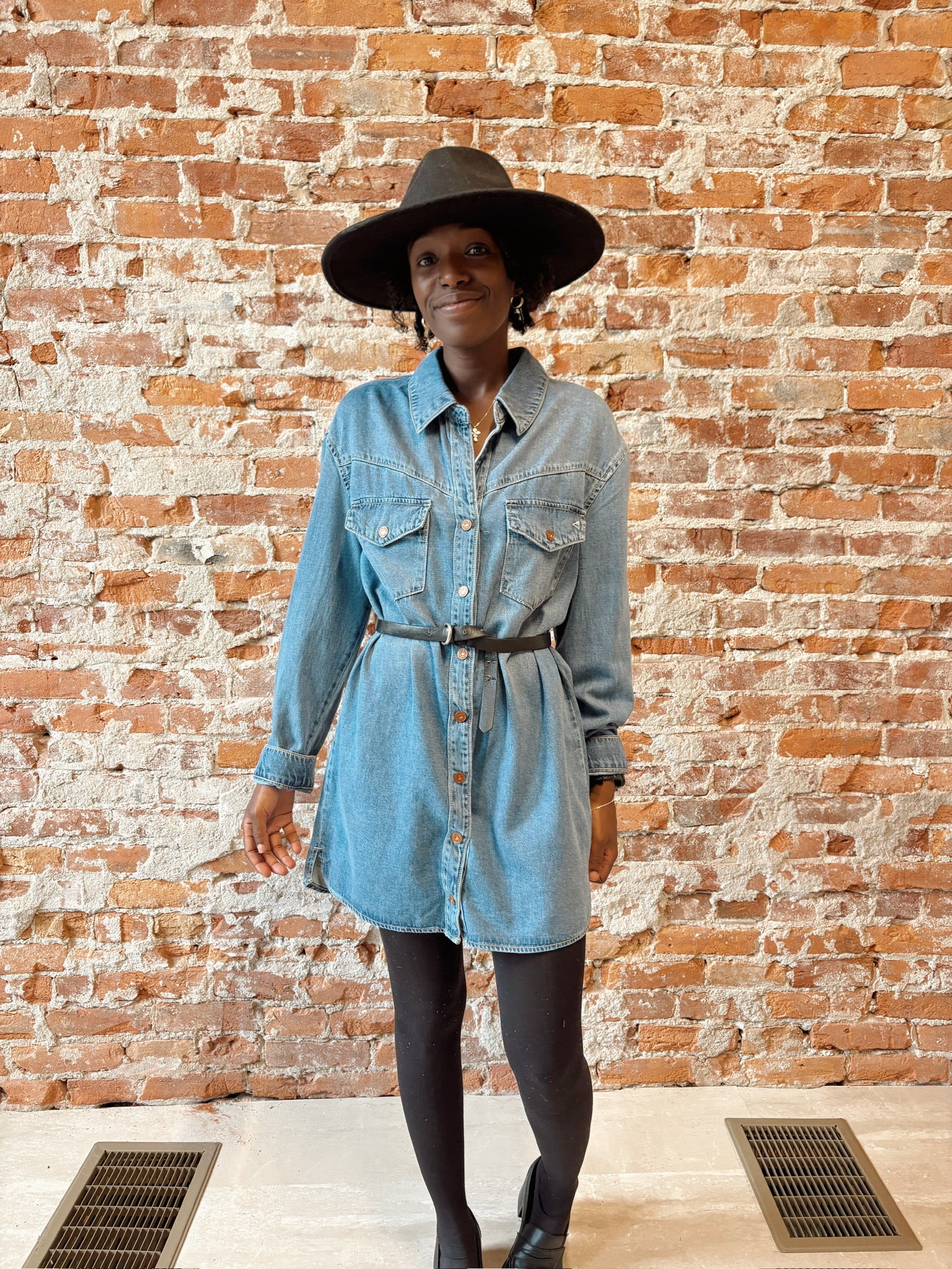 Hidden Denim Dress-Dresses-Hidden-The Funky Zebra Ames, Women's Fashion Boutique in Ames, Iowa