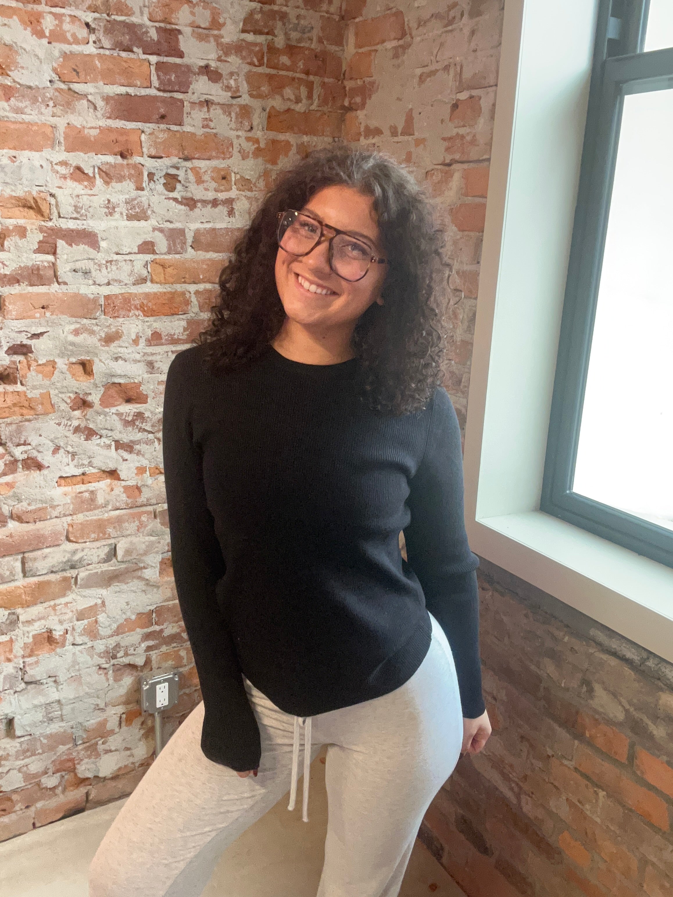 Vivian Black Sweater-Long Sleeves-Staccato-The Funky Zebra Ames, Women's Fashion Boutique in Ames, Iowa